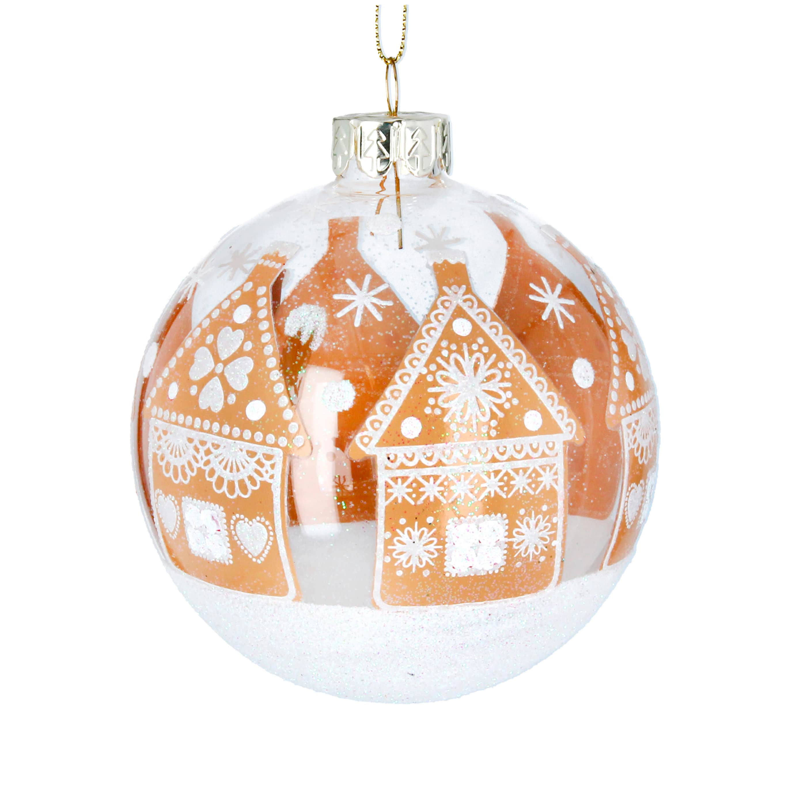 Gisela Graham Glass Gingerbread Bauble Christmas Decoration
